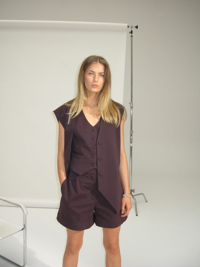 Cole Plum Tailored Shorts