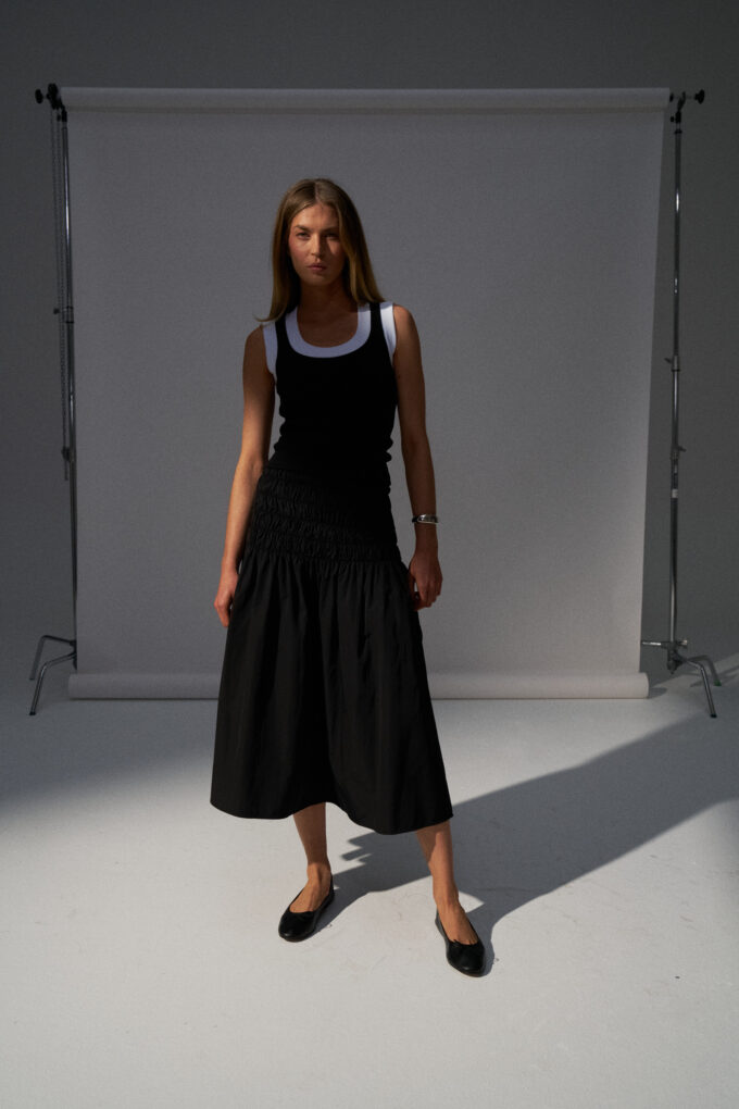 Simone Black Ribbed Tank Top