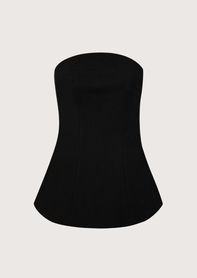 Valerie Strapless Top Black