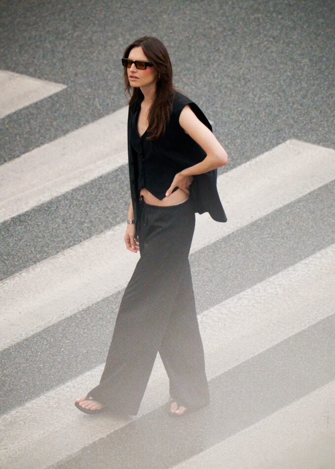 Edith Black Oversized Vest