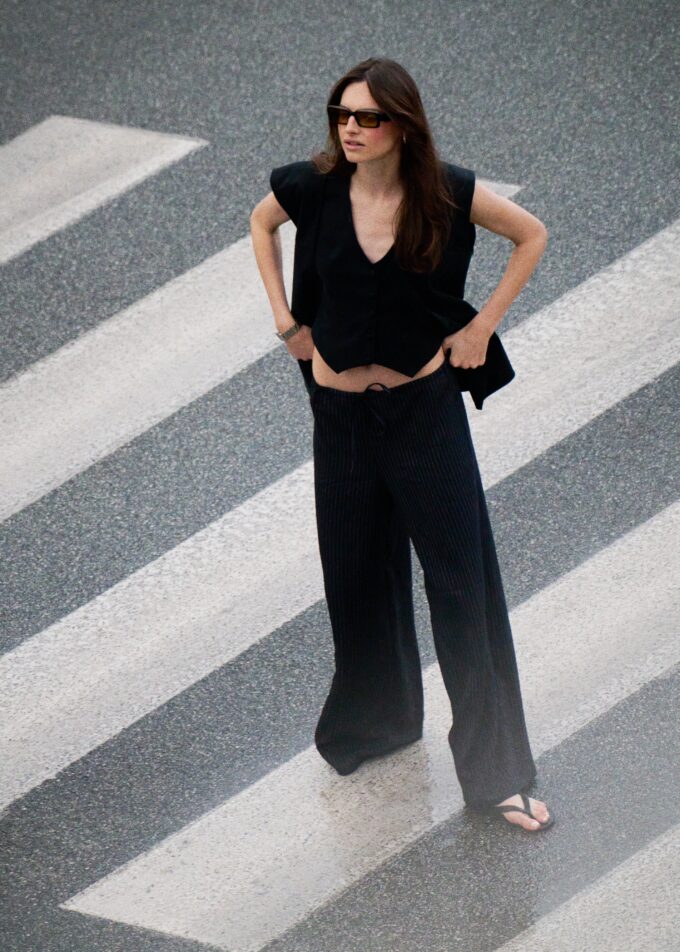 Edith Black Oversized Vest