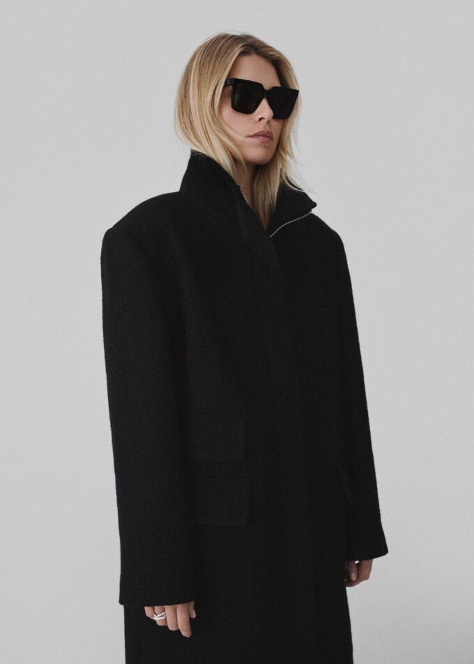 Tatum Black Wool Coat