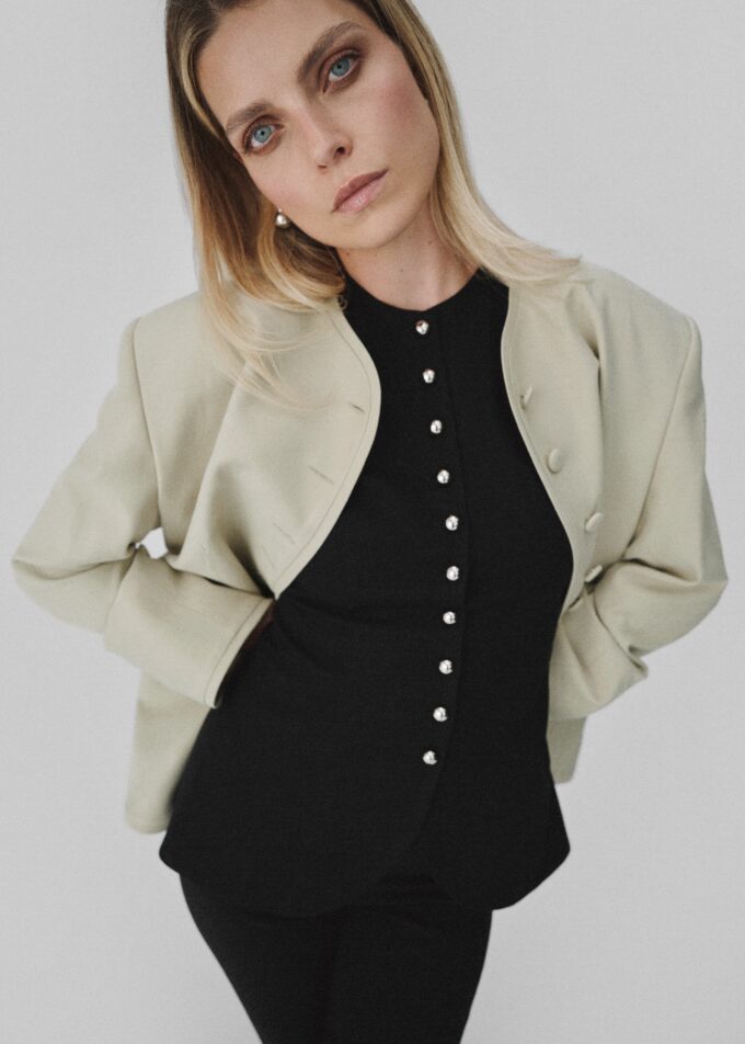 Monica Buttoned Up Top