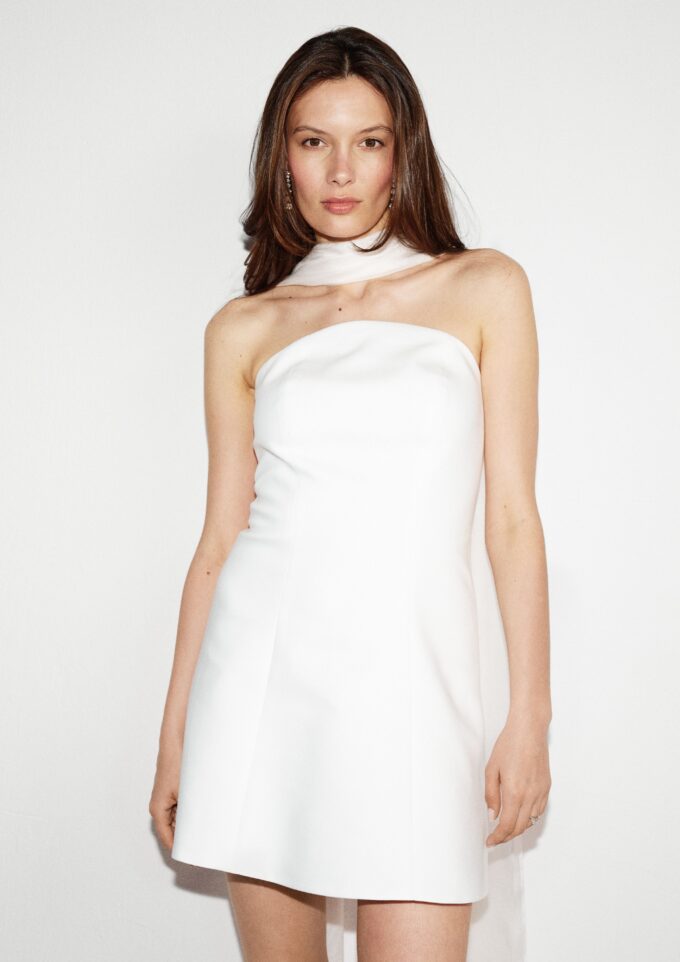 Sarah Strapless Dress White