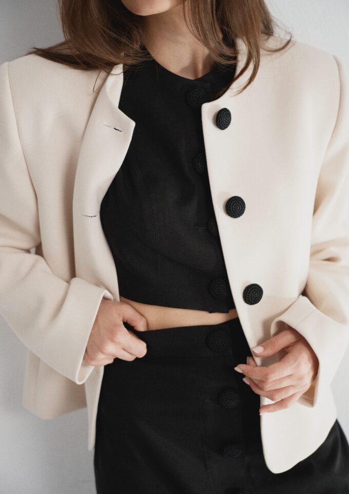 Felicity Linen Top Black