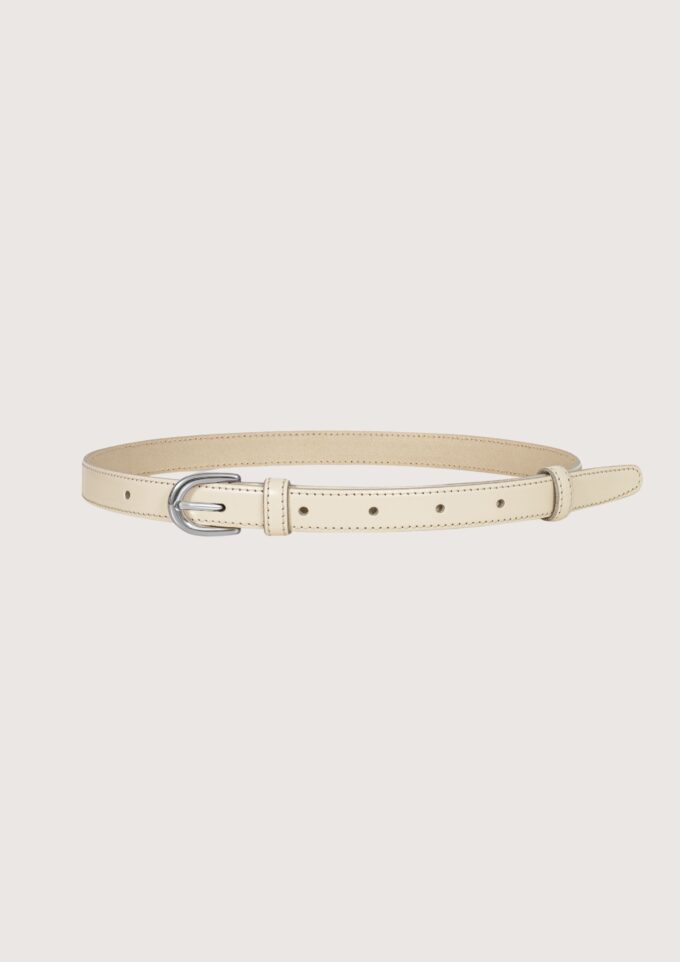 Selene Leather Belt Cream