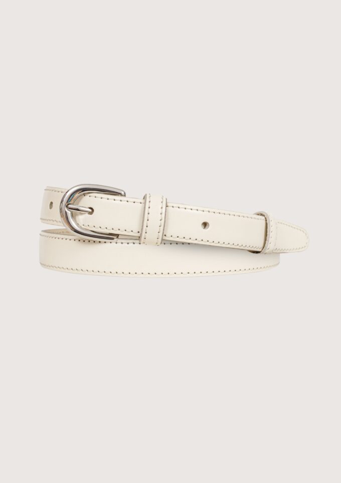 Selene Leather Belt Cream