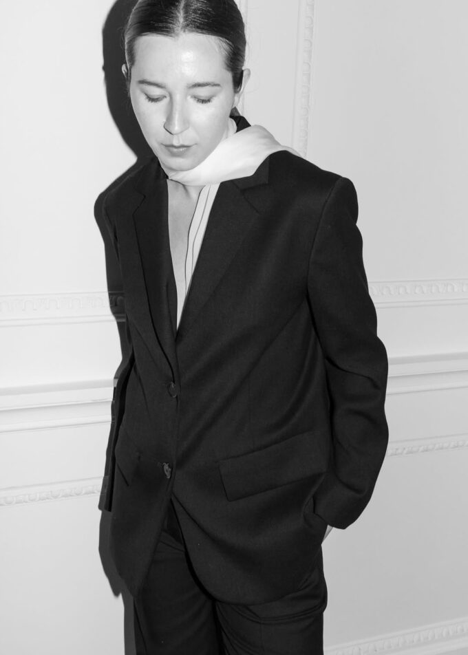 Bella White Silk Scarf