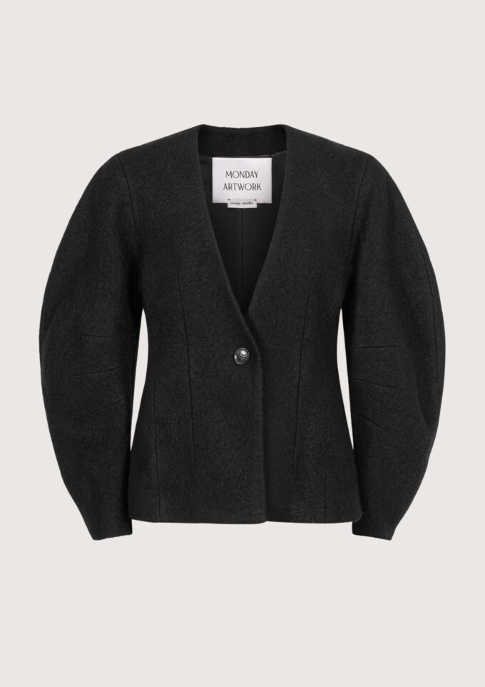 black tailored wool blazer