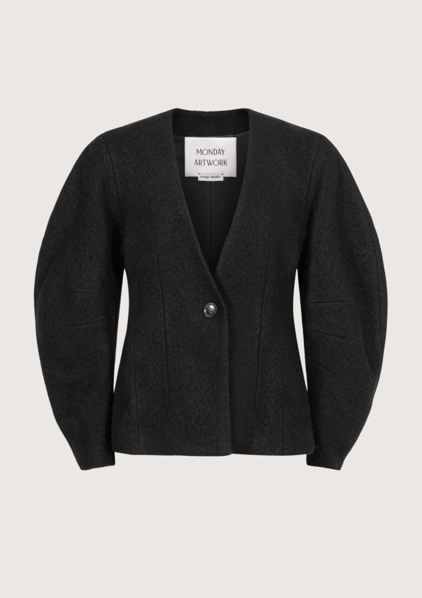 black tailored wool blazer