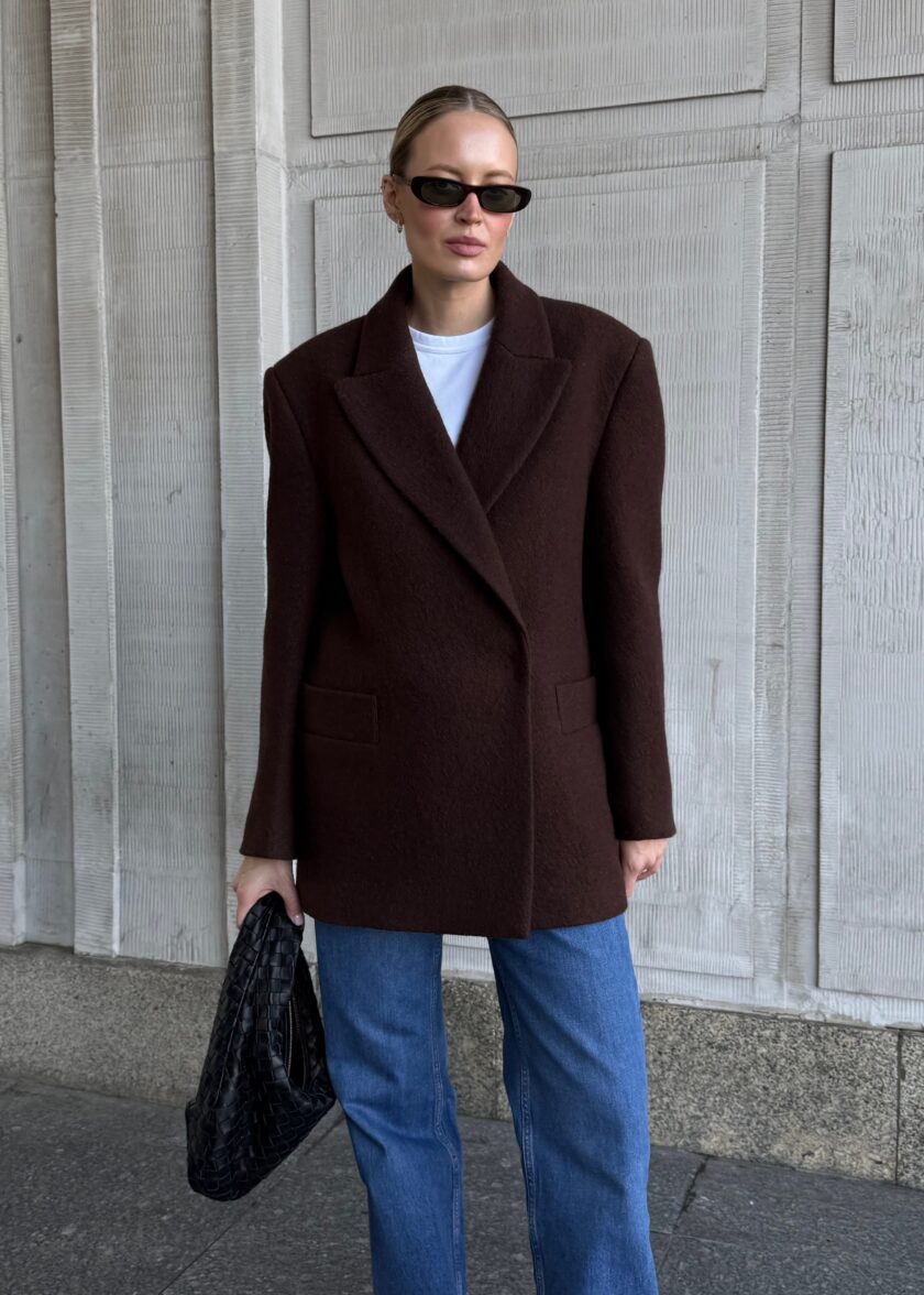 Chloe Brown Oversized Blazer - obrazek 3
