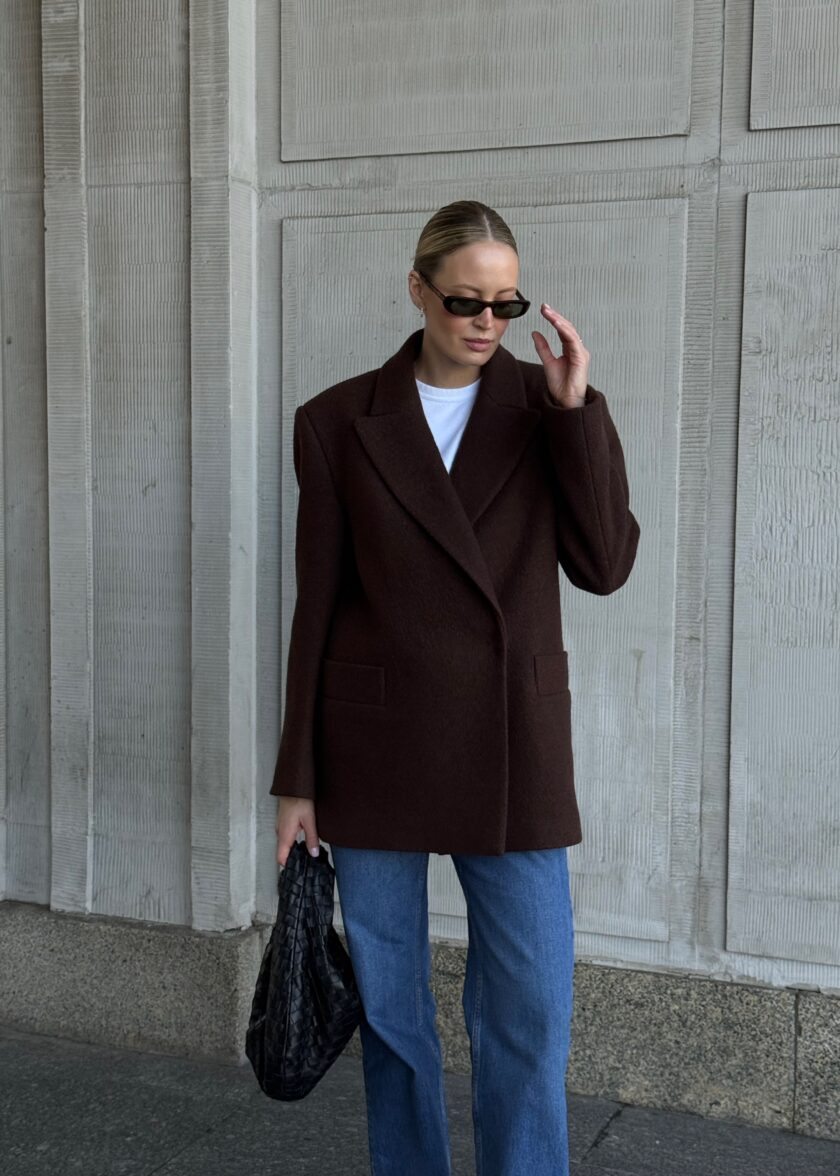 Chloe Brown Oversized Blazer - obrazek 4