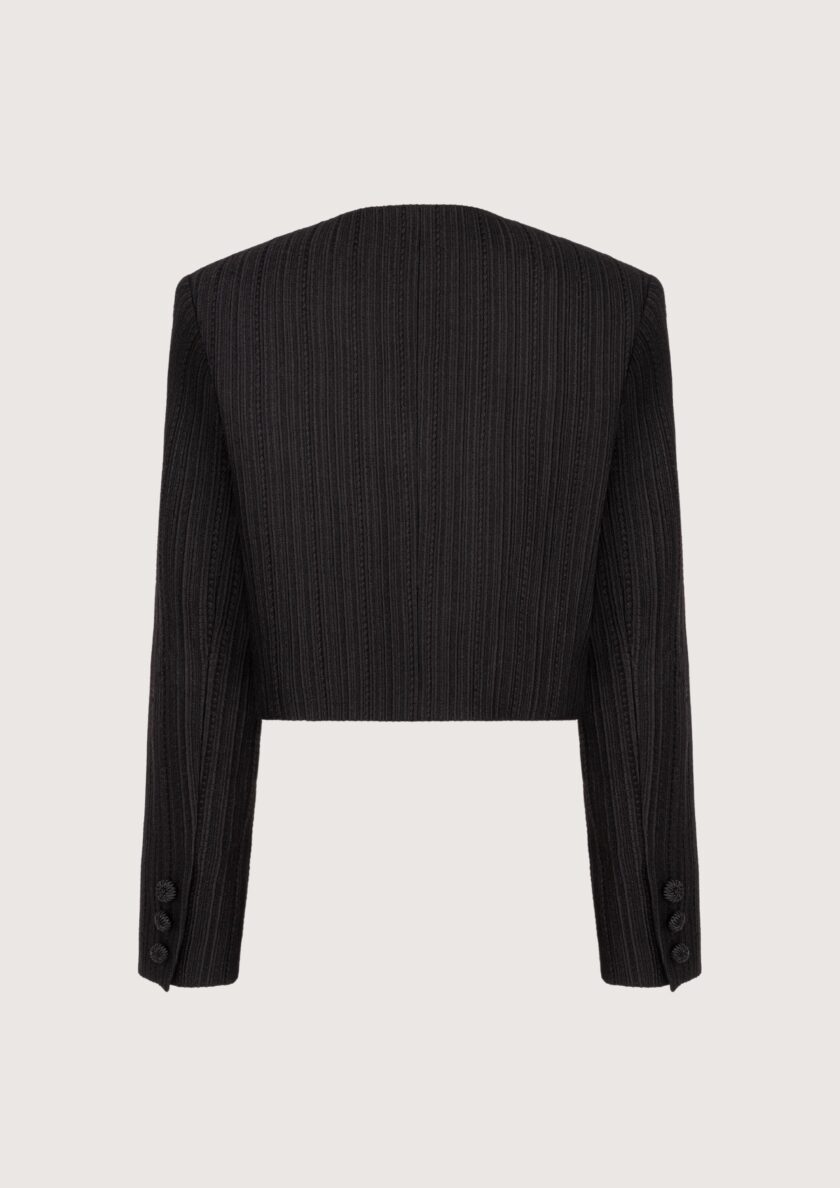 Clara Black Cropped Blazer - obrazek 2