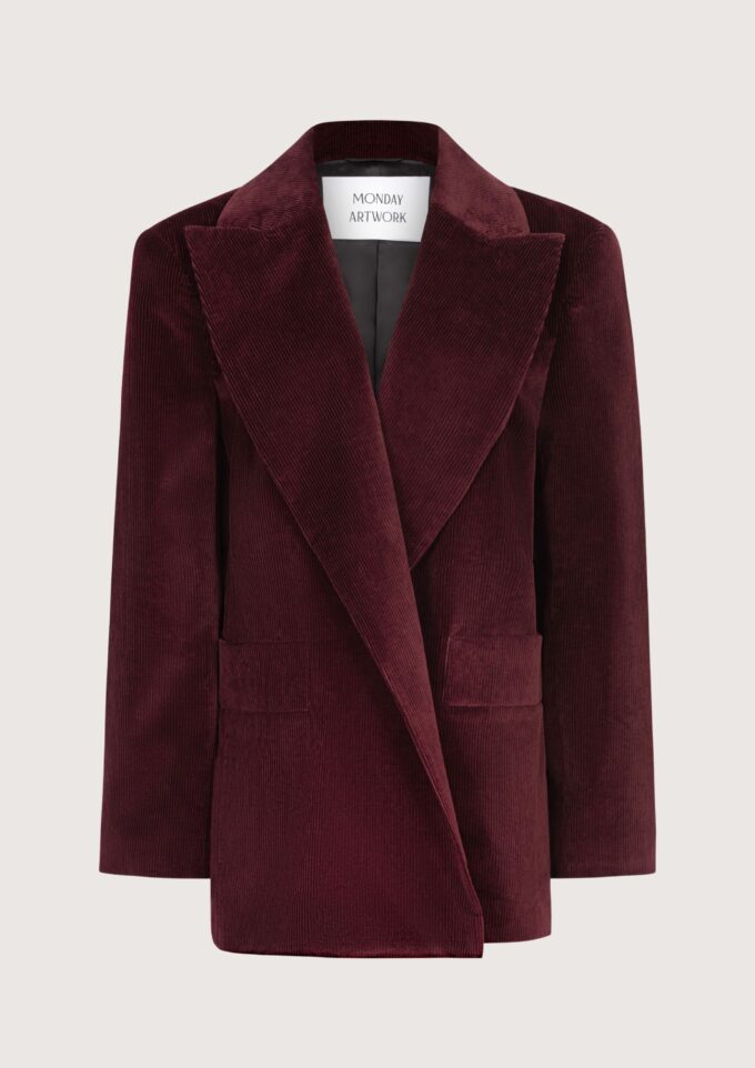 burgundy corduroy blazer