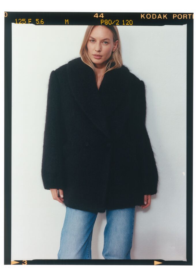 Lea Mohair Black Coat