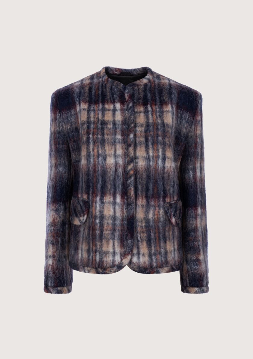 Franny Mohair Tartan Jacket - obrazek 6