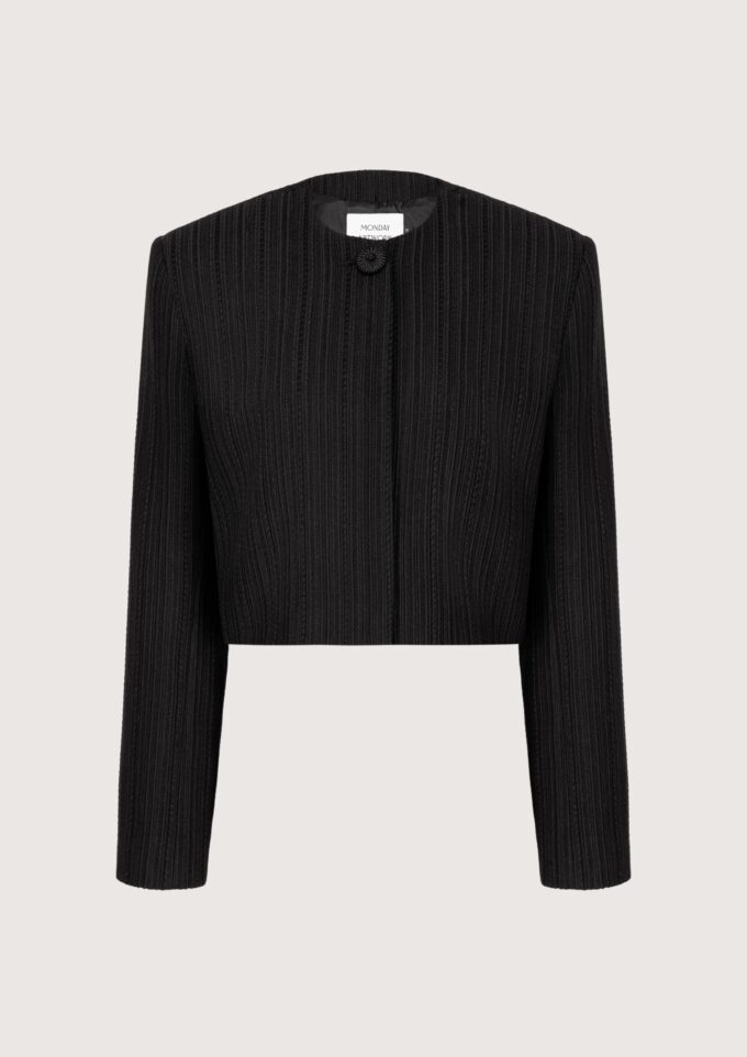 Clara Black Cropped Blazer