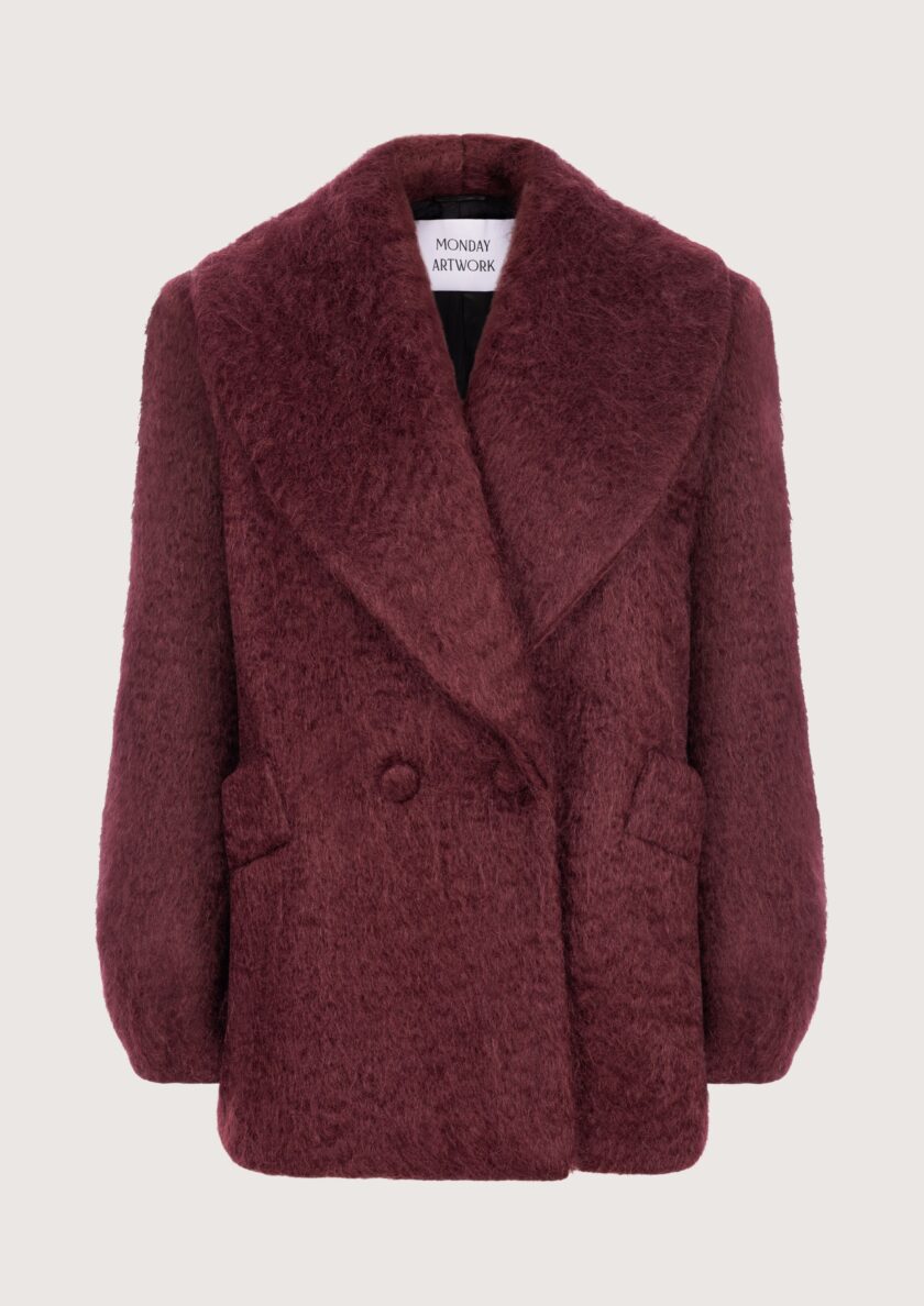 Lea Mohair Burgundy Coat - obrazek 5