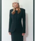 Black Buttoned Up Blazer with matching skirt