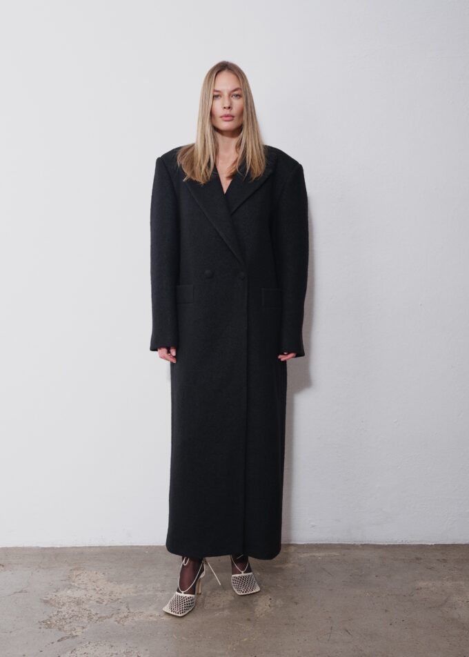Rowan Black Wool Coat