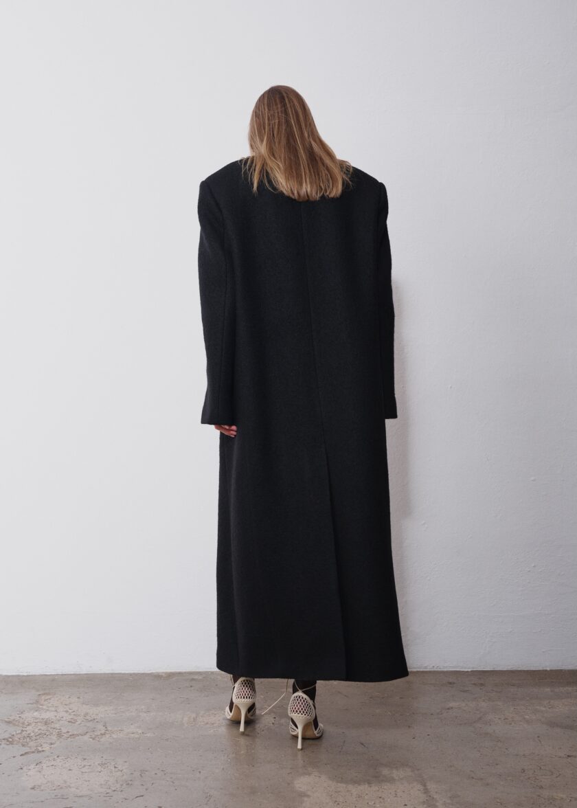 Rowan Black Wool Coat - Image 4