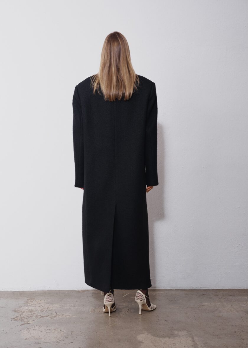 Rowan Black Wool Coat - Image 5