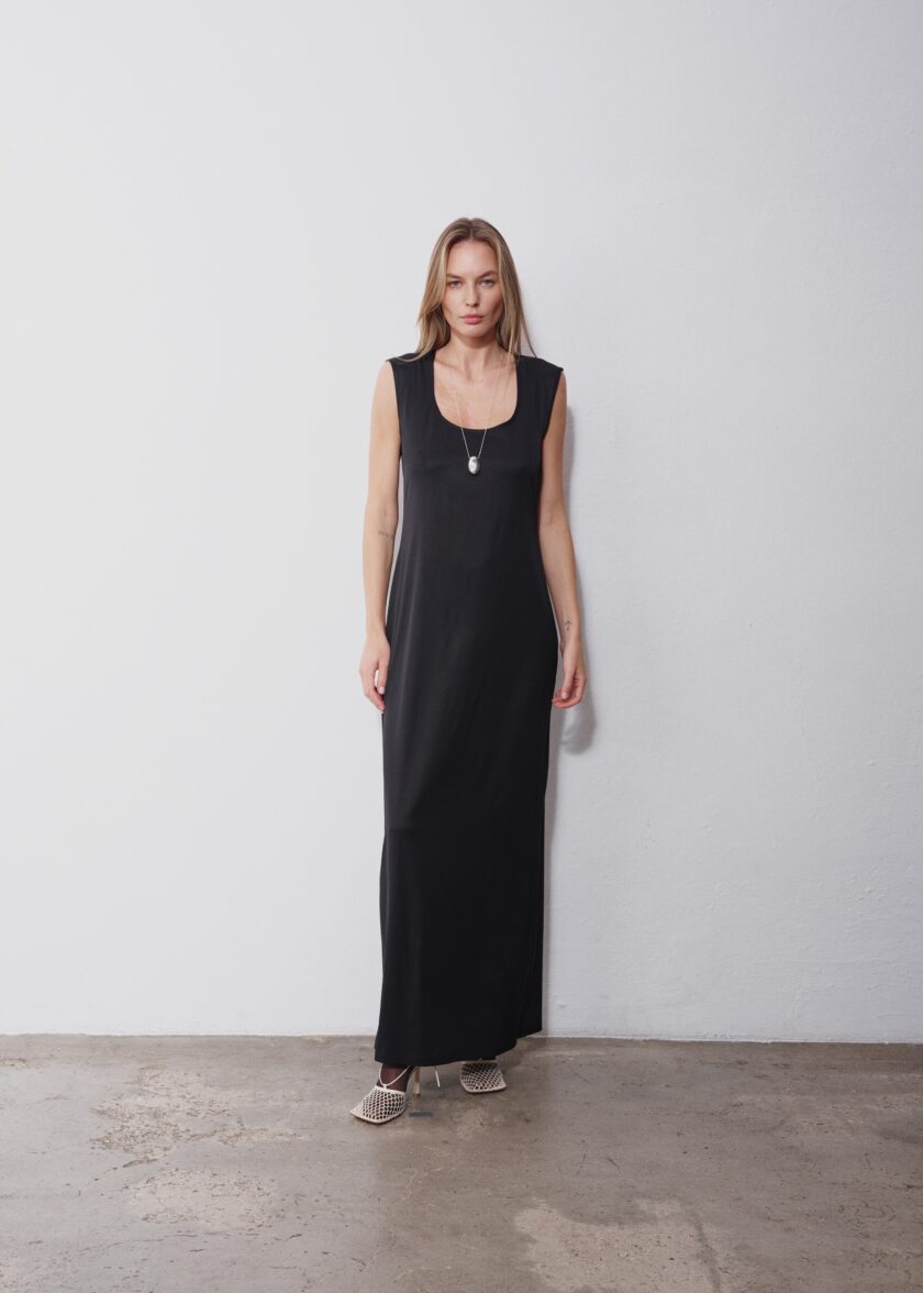 Rina Black Maxi Dress - obrazek 2