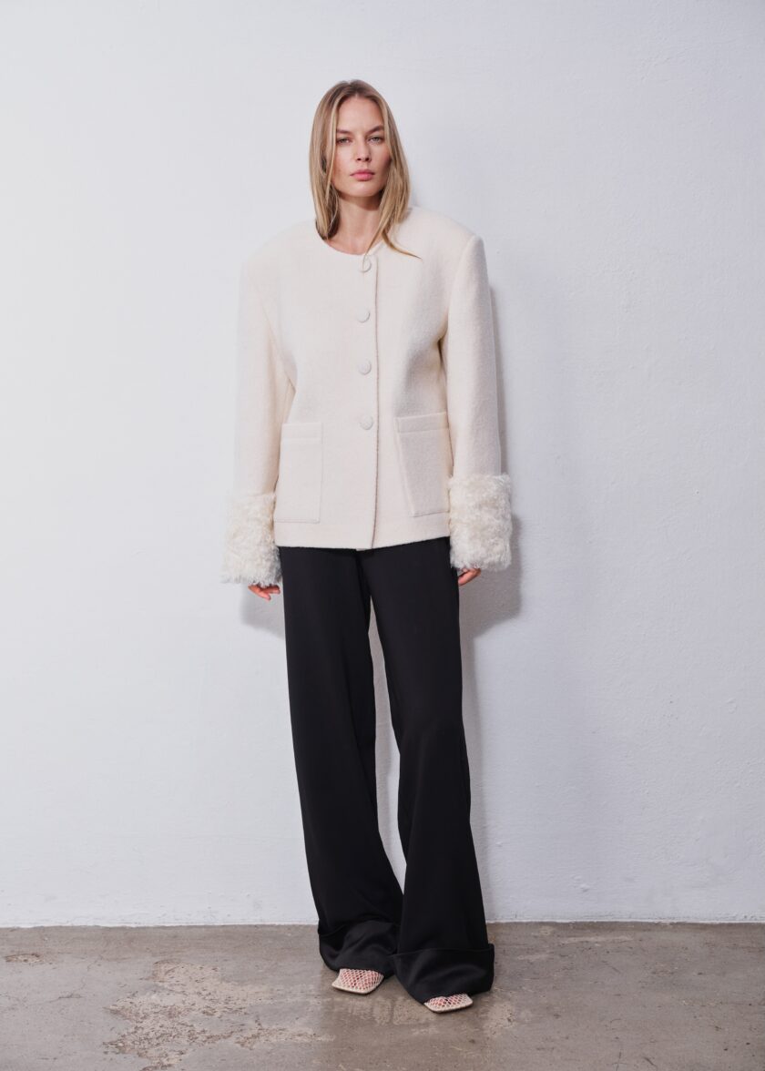 Vera Cream Wool Jacket - obrazek 2
