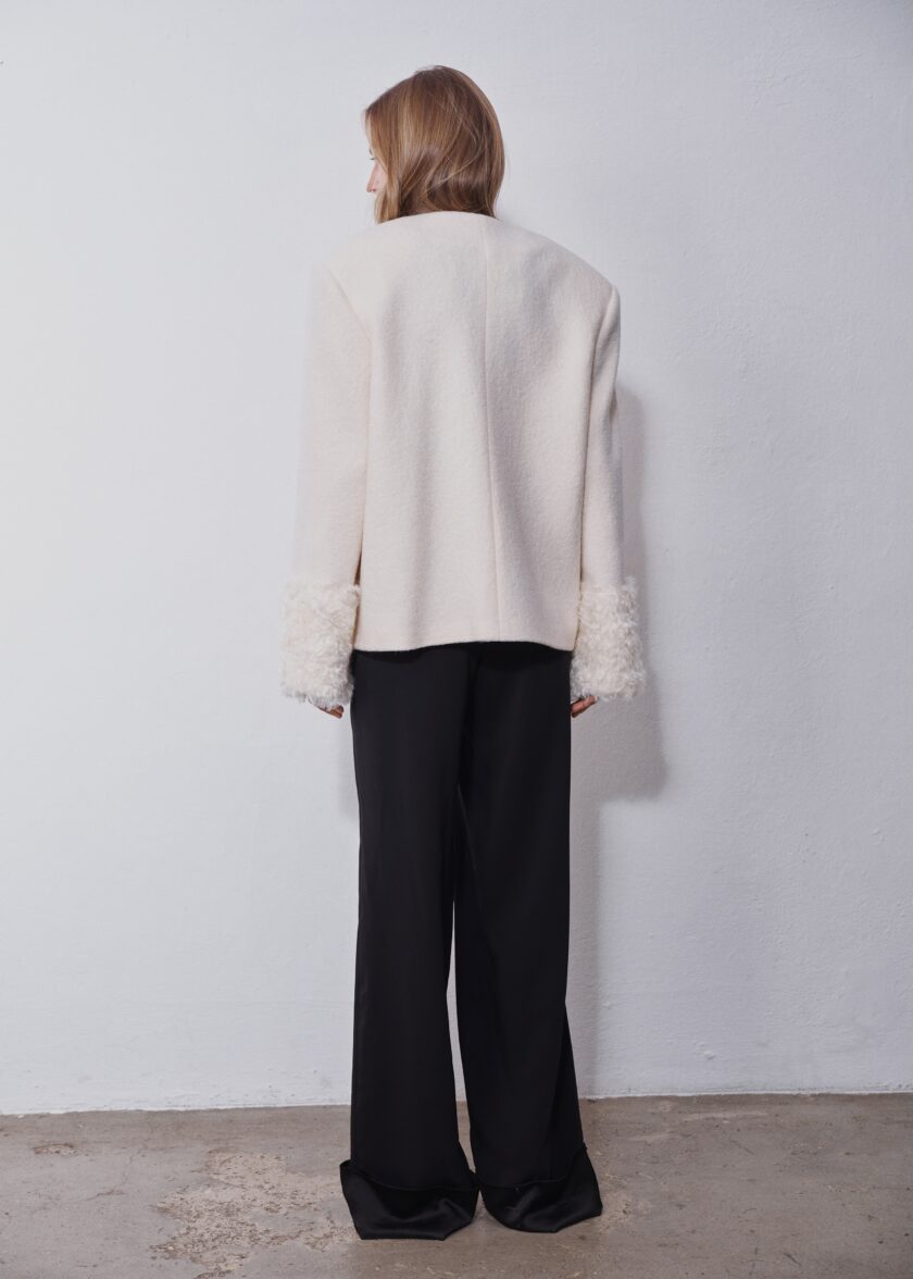 Vera Cream Wool Jacket - obrazek 3