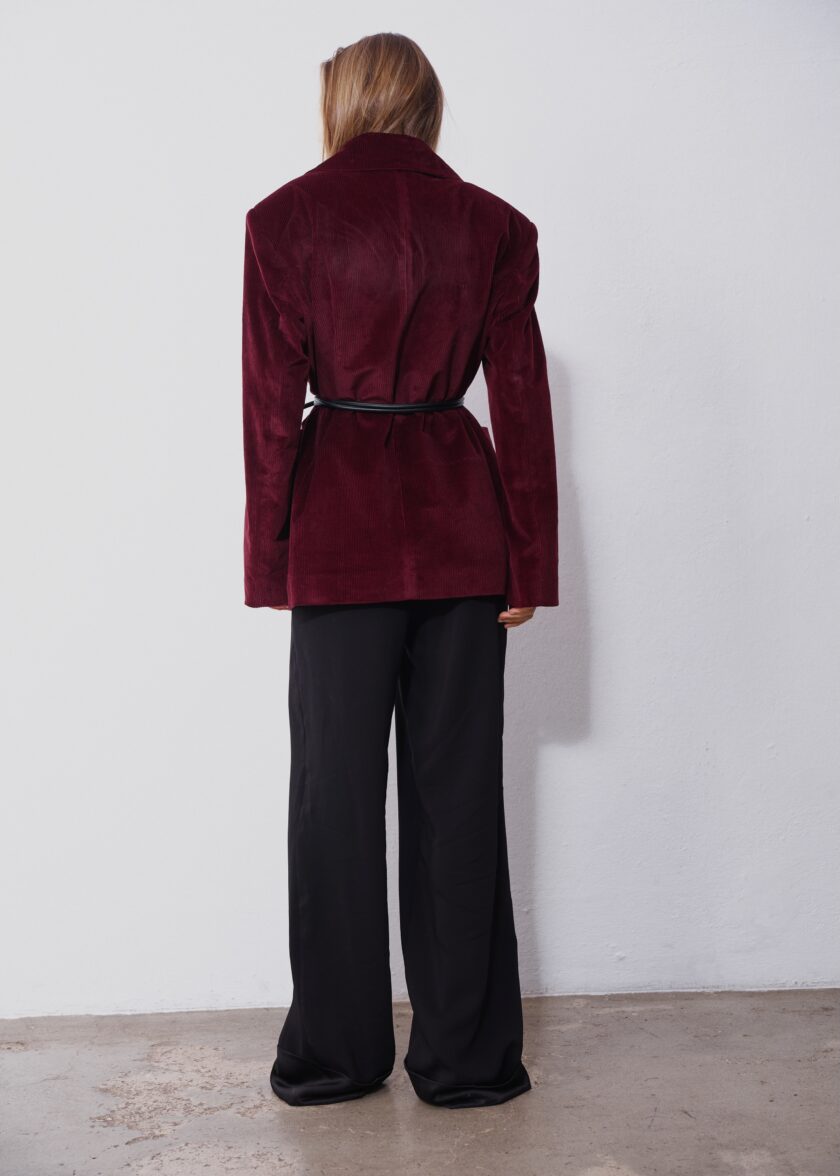 Alma Burgundy Corduroy Blazer - Image 4