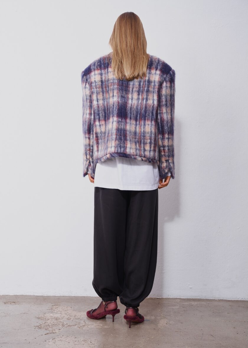 Franny Mohair Tartan Jacket - obrazek 3