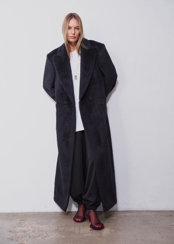 Ruben Black Alpaca Coat