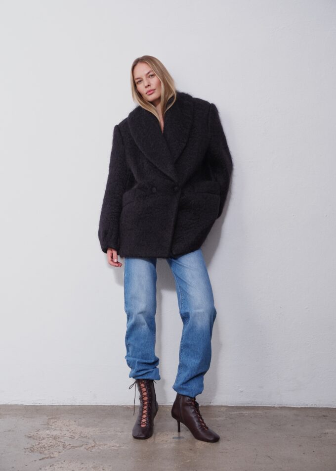 Lea Mohair Black Coat