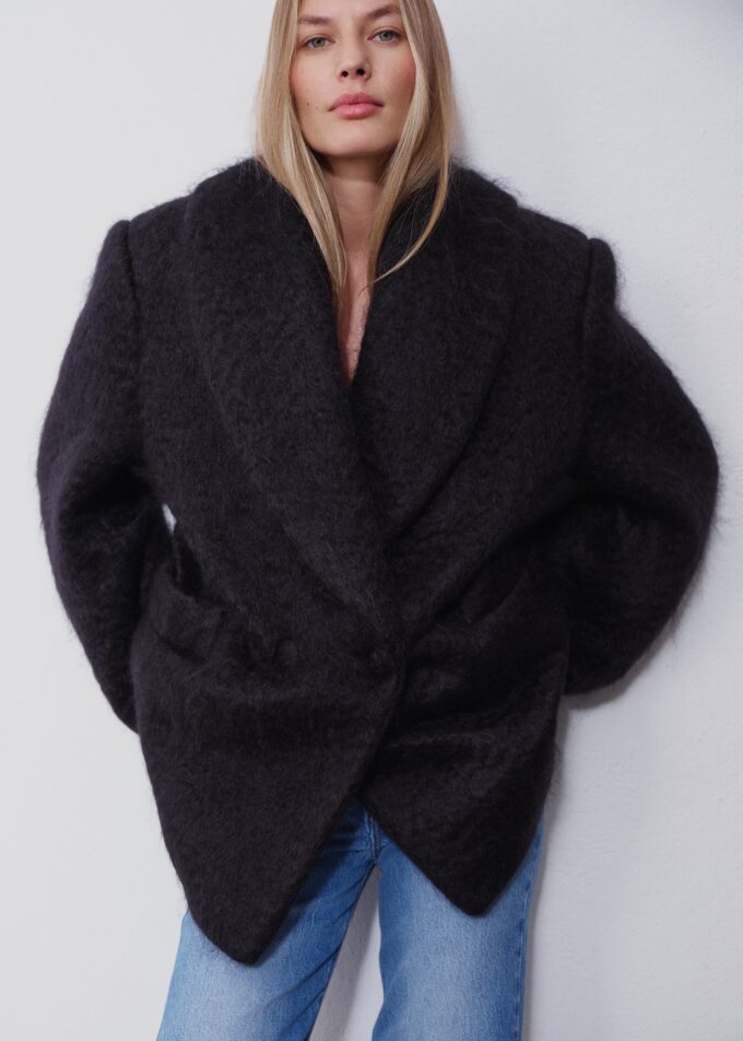 Lea Mohair Black Coat