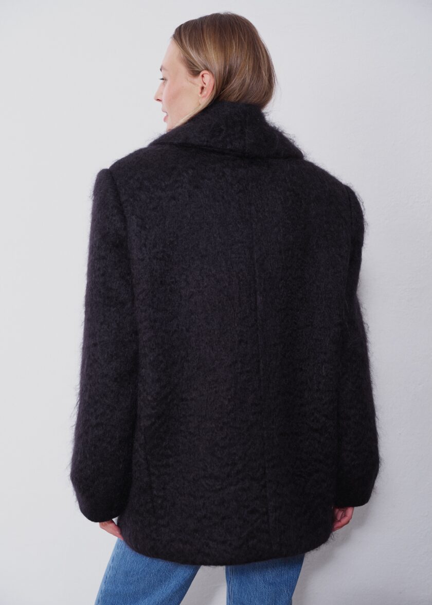 Lea Mohair Black Coat - obrazek 3