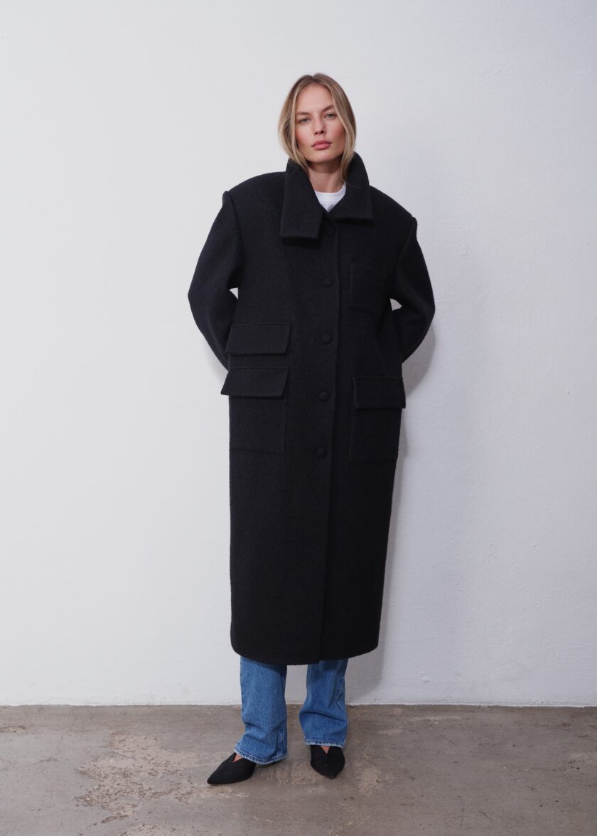Tatum Black Wool Coat 2.0 - Image 4