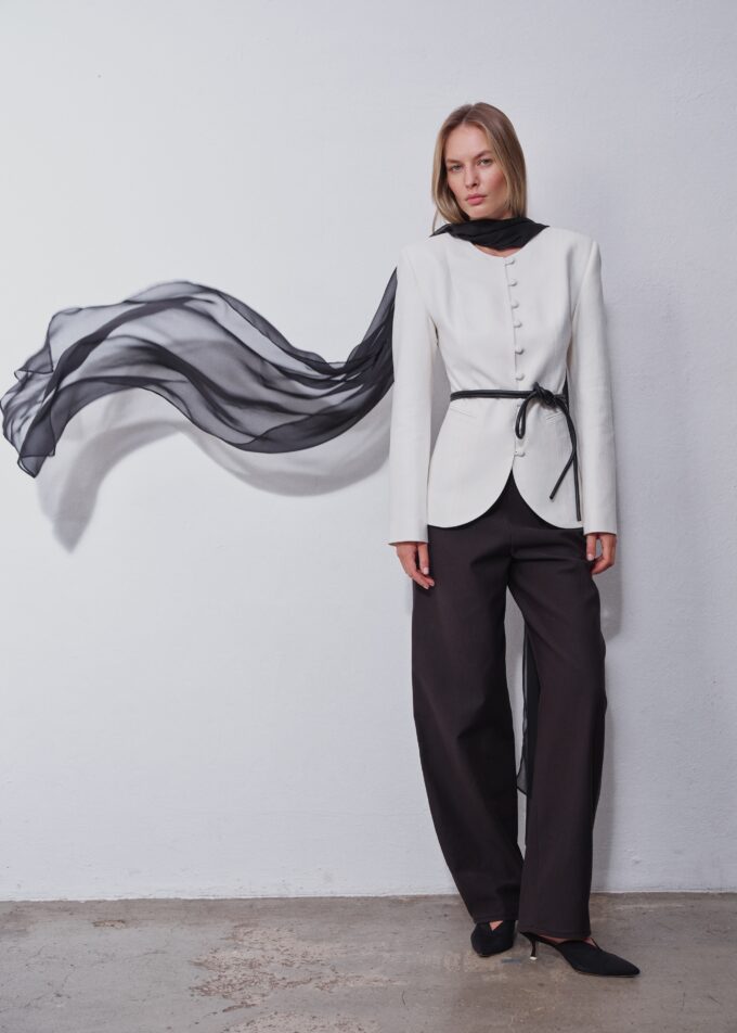 Bella Black Silk Scarf