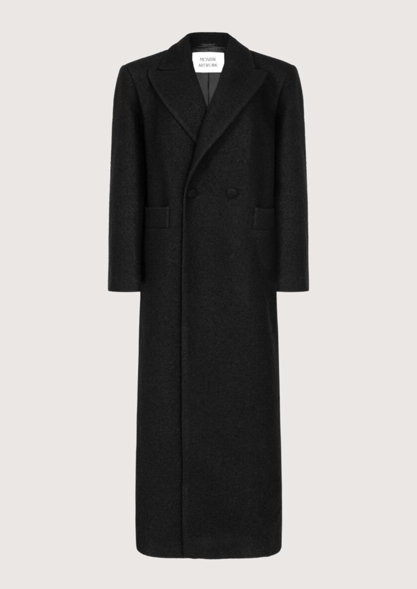 Rowan Black Wool Coat - Image 7
