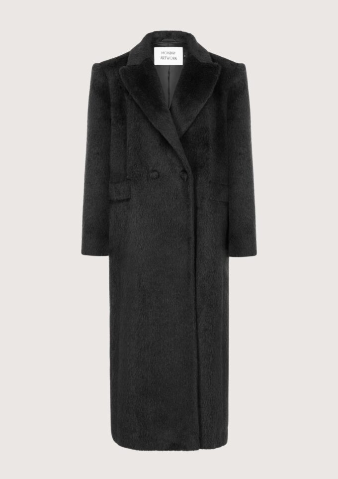 Ruben Black Alpaca Coat