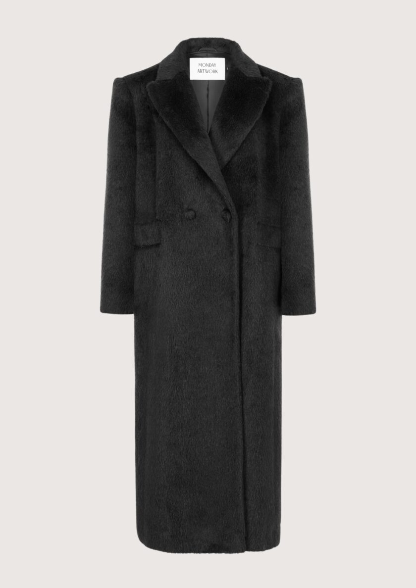Ruben Black Alpaca Coat