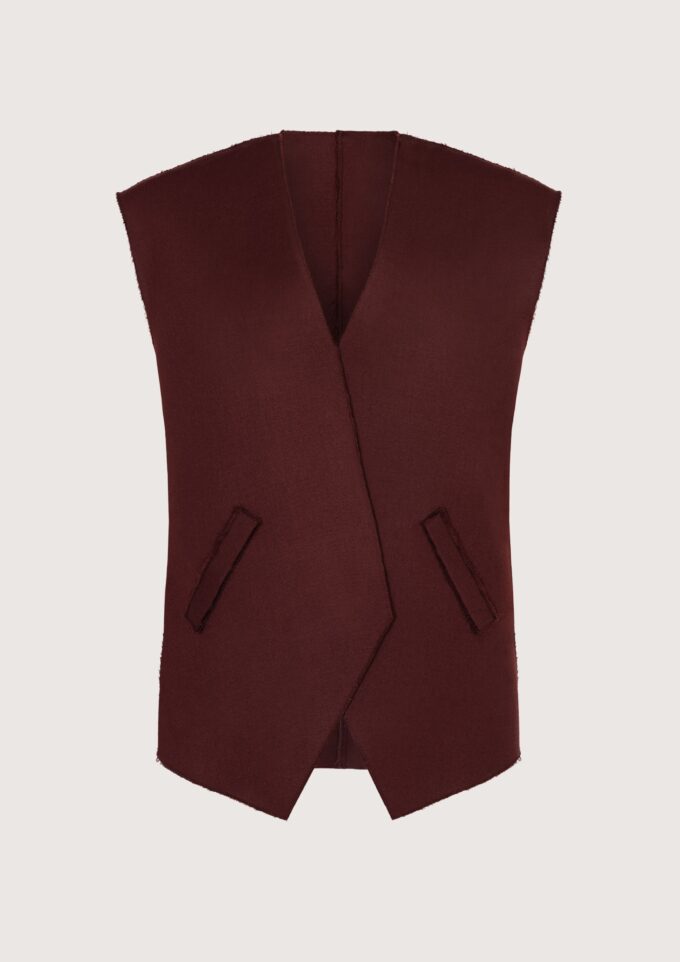 Edith Burgundy Oversized Vest