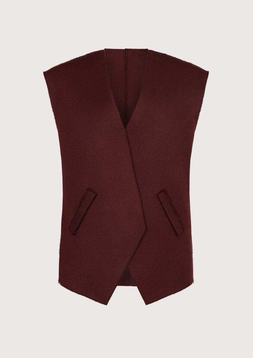 Edith Burgundy Oversized Vest